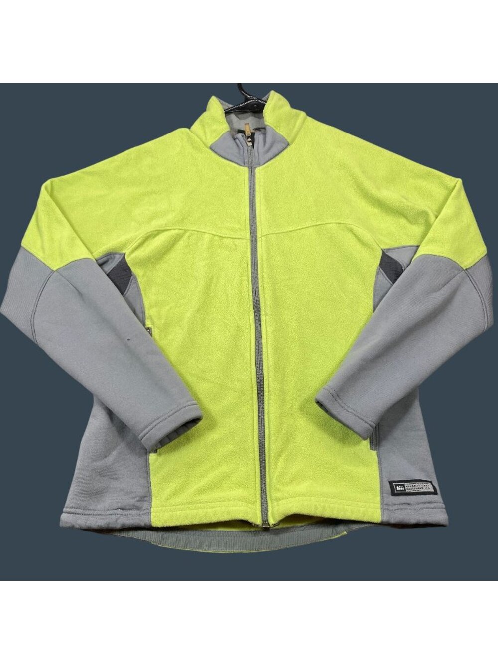 REI Womens Lime Green & Gray Full-Zip Fleece Jacket Size S Lightweight Outerwear